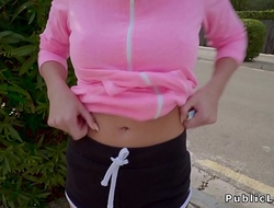 Fit teen flashes ass in public for money