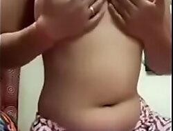 Horny Girl Pressing Own Boobs
