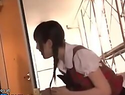 Japanese 18yo idol meets elder supporter at one's disposal his home